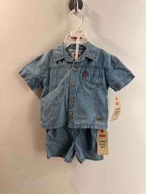 Levi's Baby Boy 2-Piece Denim Button-Down Shirt and Shorts Set